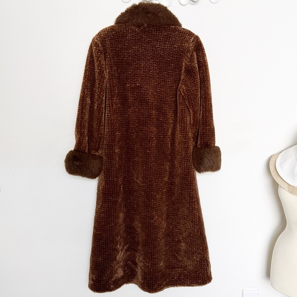 Vintage Olympia Limited Inc Faux Fur Trim Long Coat - Picture 2 of 9